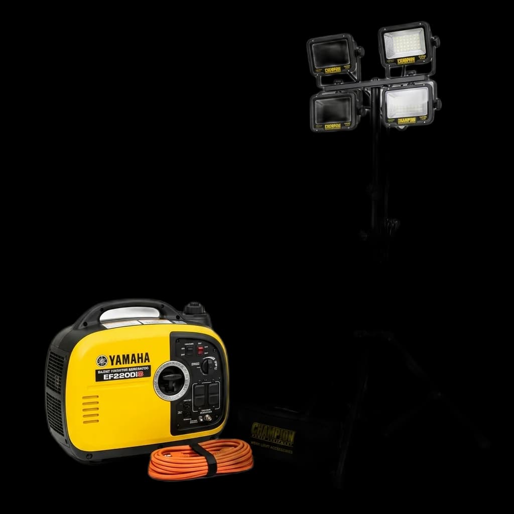 ערכת גנרטור מושתק 3000W + עמוד תאורת LED ערכת גנרטור מושתק 3000W + עמוד תאורת LED